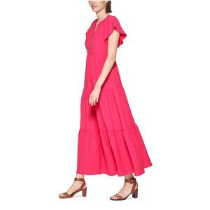 CALVIN KLEIN Women's Textured Tiered Midi Dress
